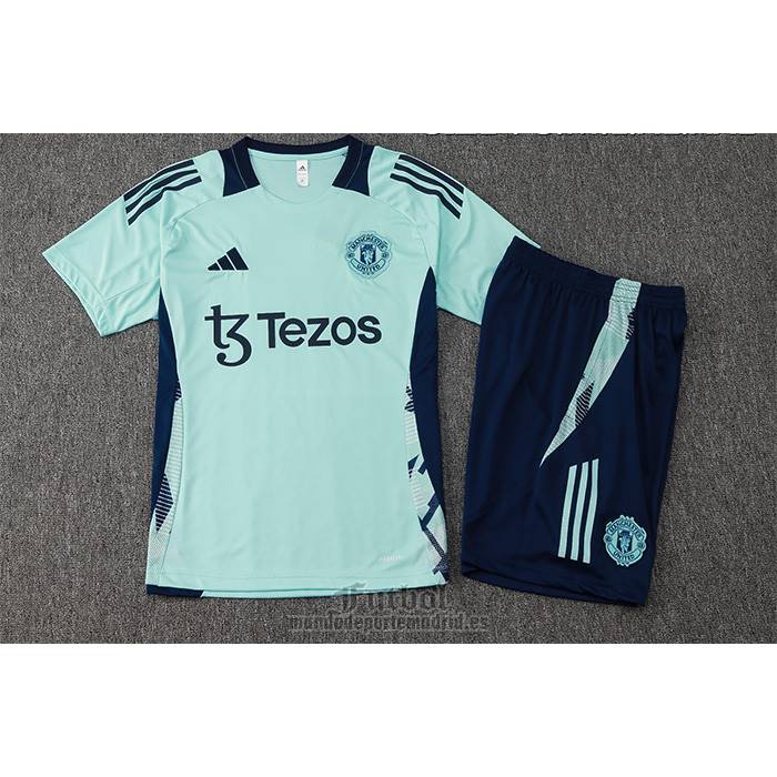 Chandal del Manchester United Manga Corta 2024-2025 Verde - Pantalon Corto